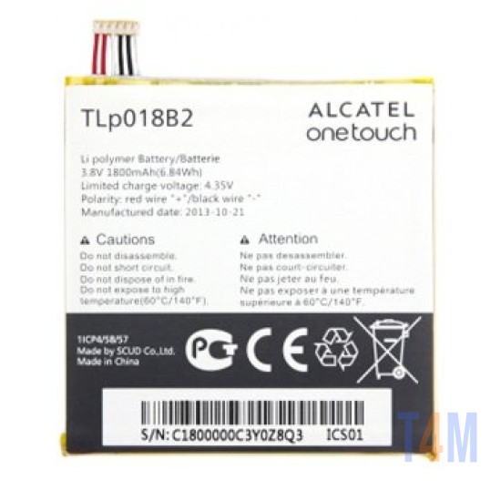 BATERIA PARA ALCATEL ONETOUCH IDOL OT-6030 TLP018B2 BULK